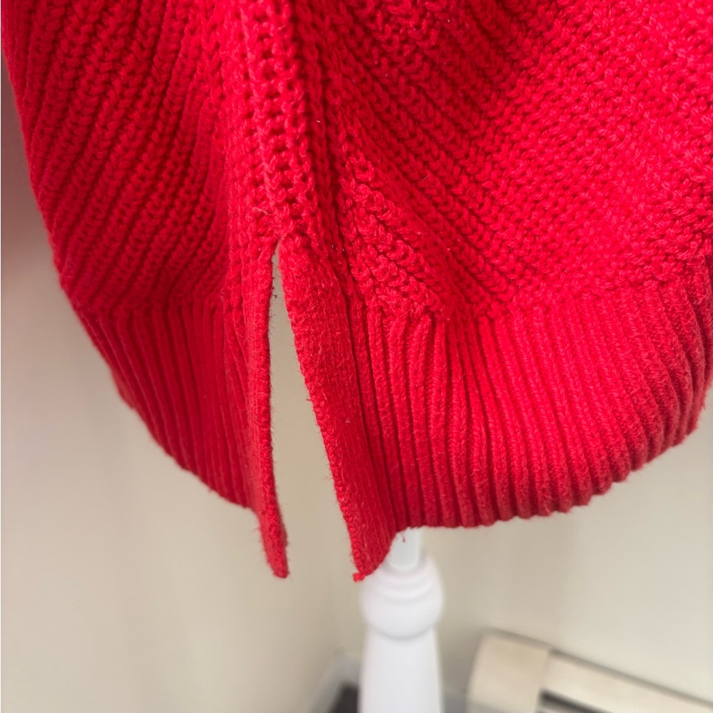 LOFT Medium Red Tunic Knit Sweater - Picture 6 of 10